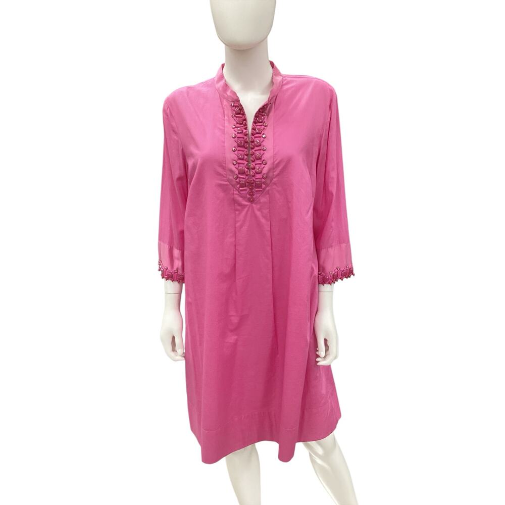 Vintage Laurèl/ Escada Dress Women’s Size 12 Cotton/ Silk Blend Long Sleeve Pink